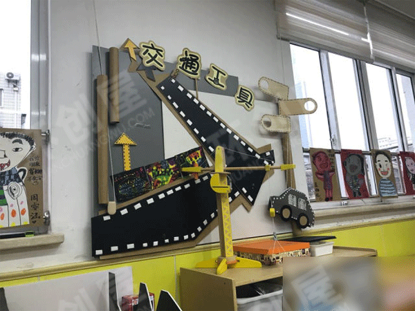 幼儿园黑白配主题墙面布置环创图片