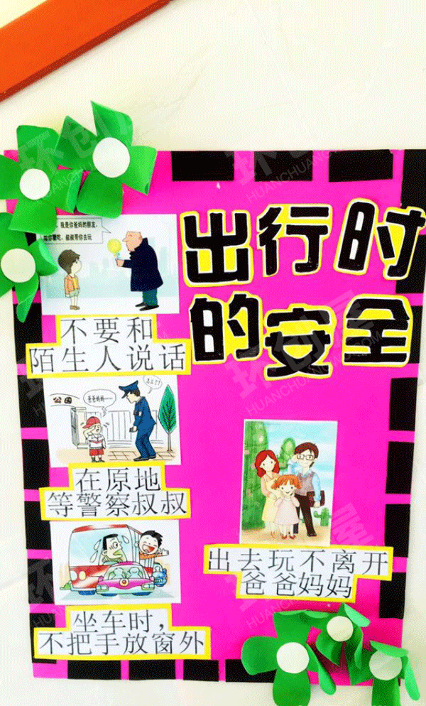幼儿园走廊环创安全展板安全小知识图片