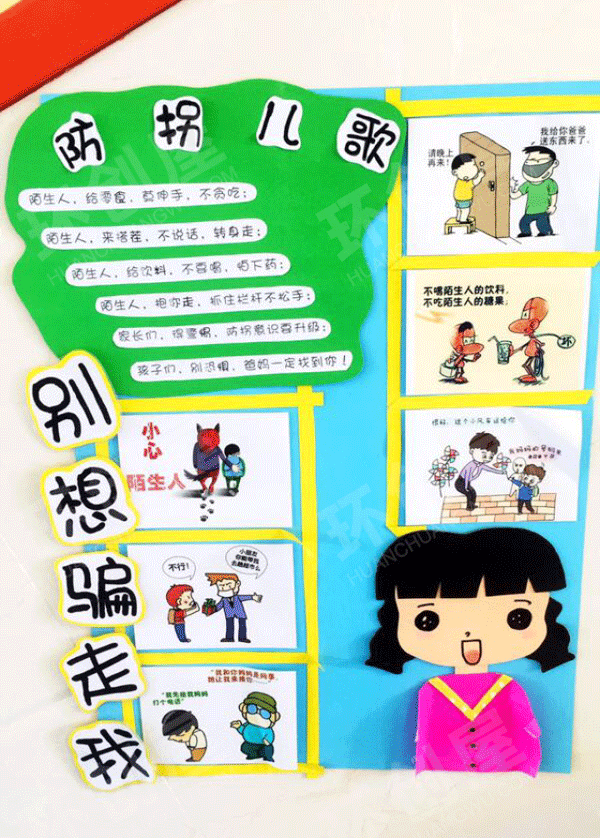 幼儿园走廊环创安全展板安全小知识图片