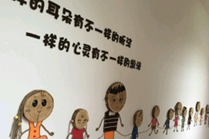 幼儿园走廊环创木桩卡通人物布置图片4张