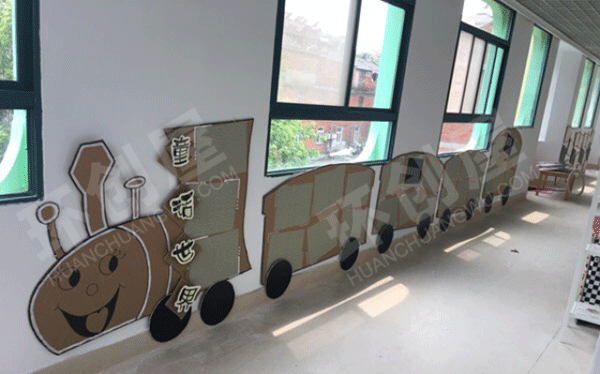幼儿园绿色麻布纸板家园联系栏图片