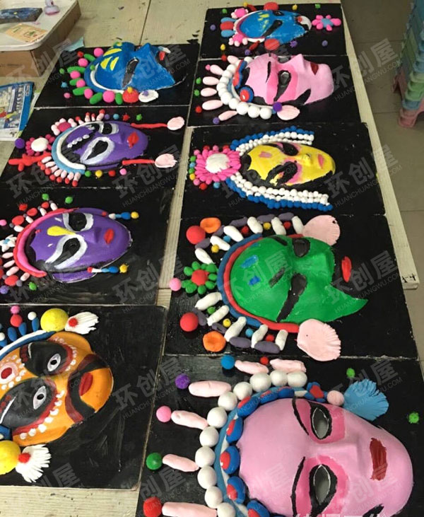 幼儿园京剧脸谱作品展示图片