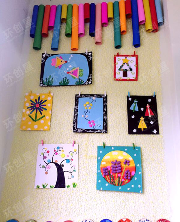 幼儿园海绵纸画作作品展示图片