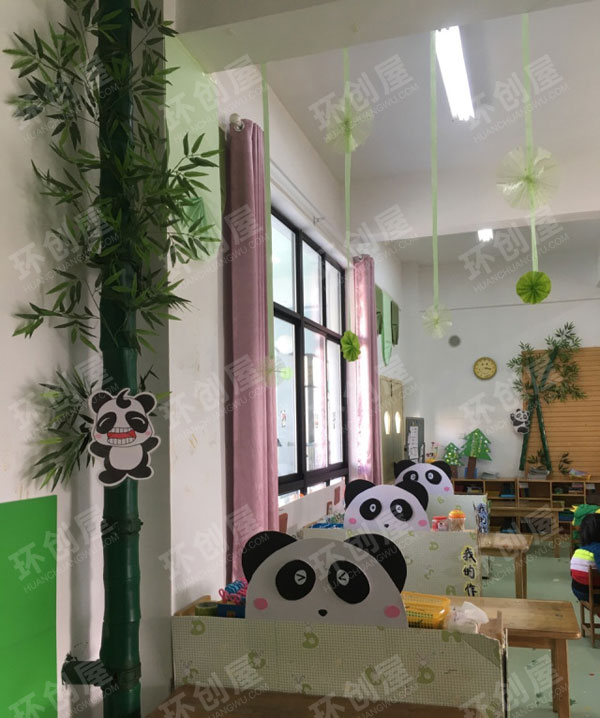 幼儿园整体环春天和熊猫有个约会图片