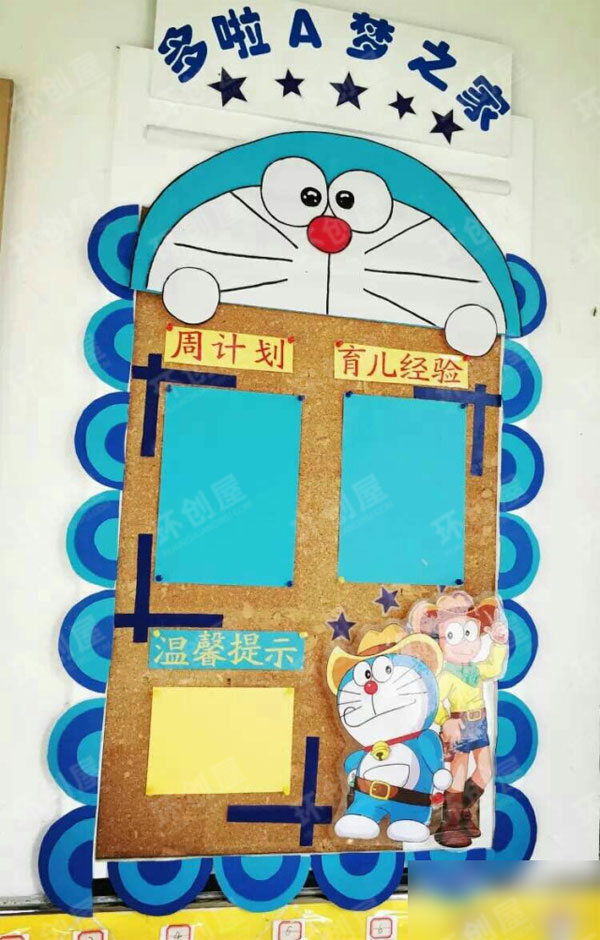 幼儿园整体环创多啦A梦为主题图片