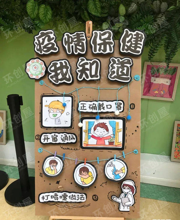 幼儿园走廊展板疫情系列晨检主题图片