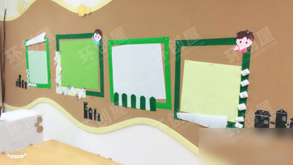 幼儿园绿色系列气象墙生活环创图片