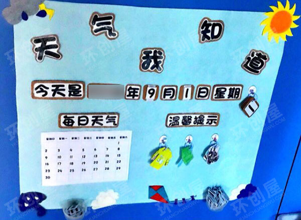 幼儿园天气我知道气象墙图片