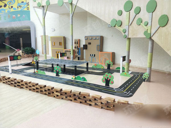 幼儿园建构区马路搭建图片