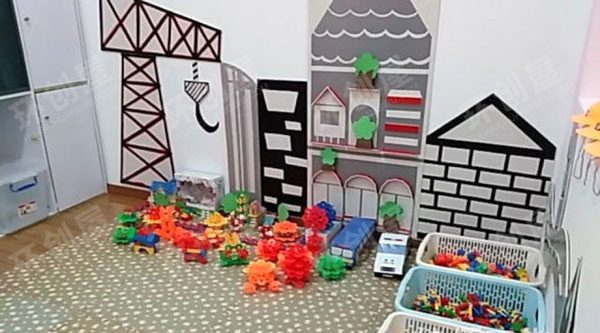 幼儿园建构区马路墙面布置图片