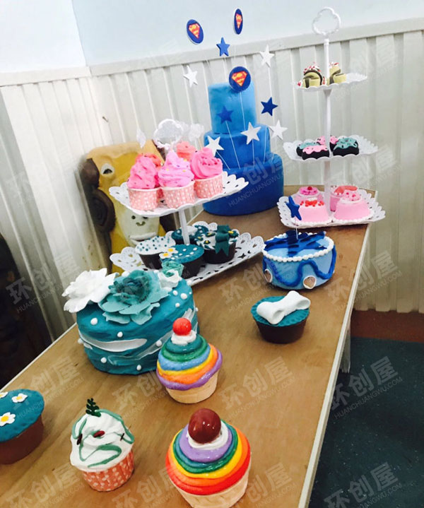 幼儿园角色区纸粘土甜品区图片