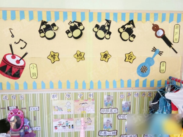 幼儿园表演区背景墙图片