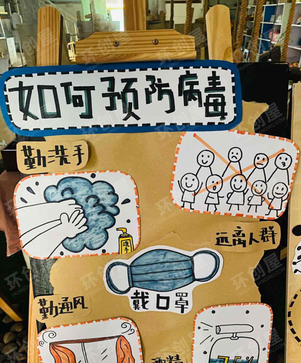 幼儿园墙面布置防疫主题图片