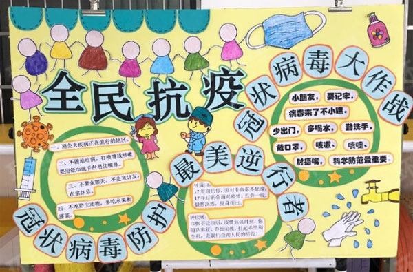 幼儿园家园联系栏疫情环创图片
