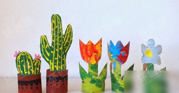 幼儿园卷纸芯制作春天作品展示图片