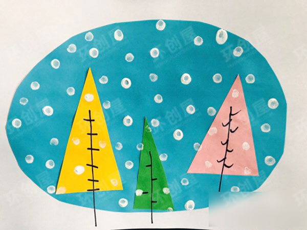 幼儿园各种棉签画作品展示图片