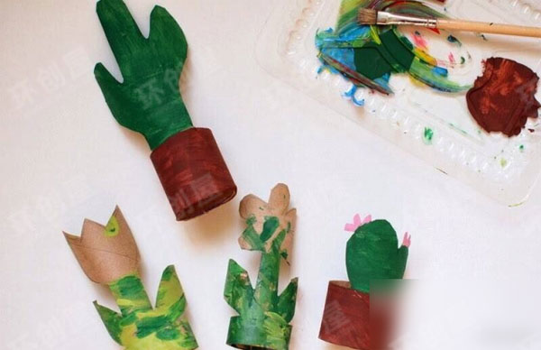 幼儿园卷纸芯制作春天作品展示图片