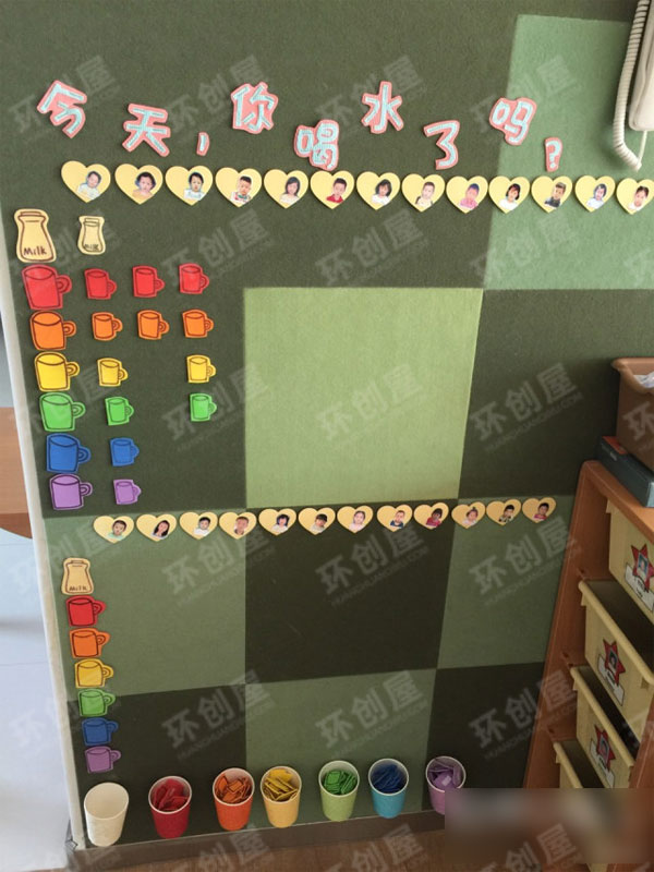 幼儿园生活环创今天你喝水了吗图片