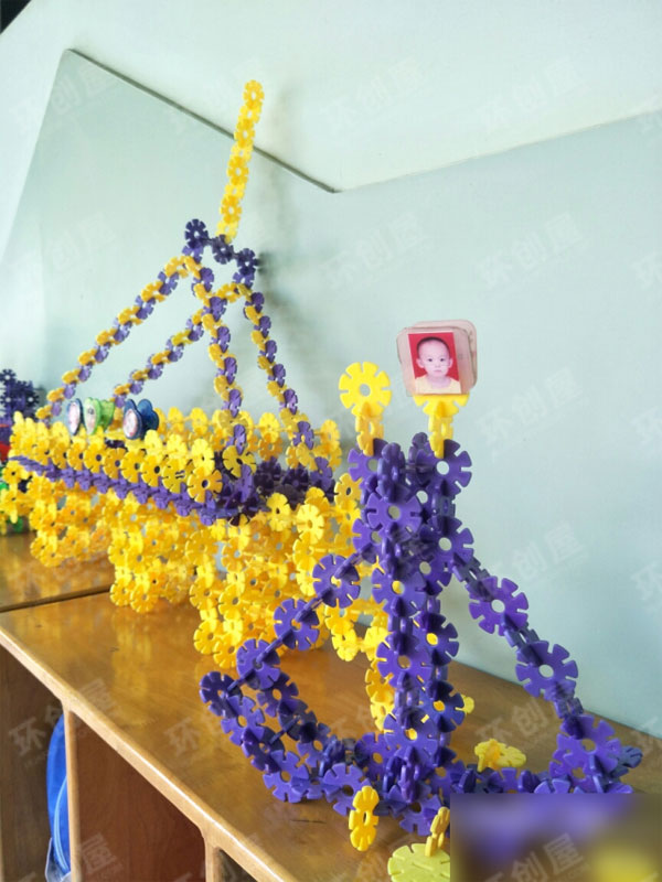 幼儿园建构区单体花片桥图片