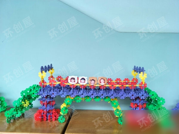 幼儿园建构区单体花片桥图片
