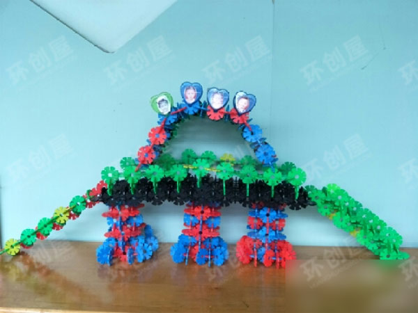 幼儿园建构区单体花片桥图片