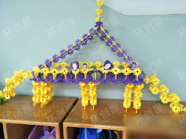 幼儿园建构区单体花片桥图片