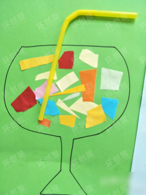 幼儿园美工区五彩缤纷冷饮图片