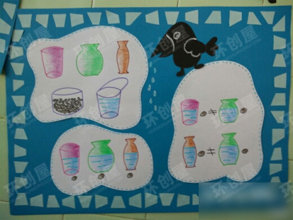 幼儿园科学区乌鸦喝水流程图图片