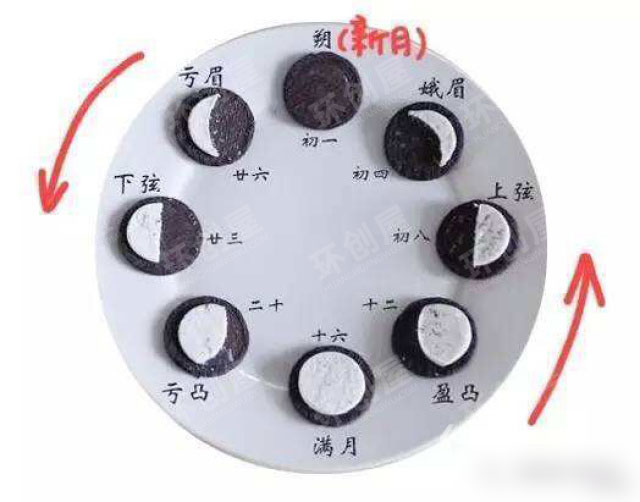 幼儿园科学区用奥利奥认识月相图片