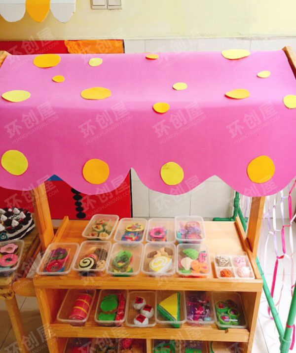 幼儿园角色区甜品店图片