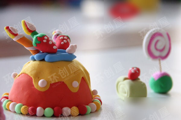 幼儿园角色游戏粘土蛋糕图片