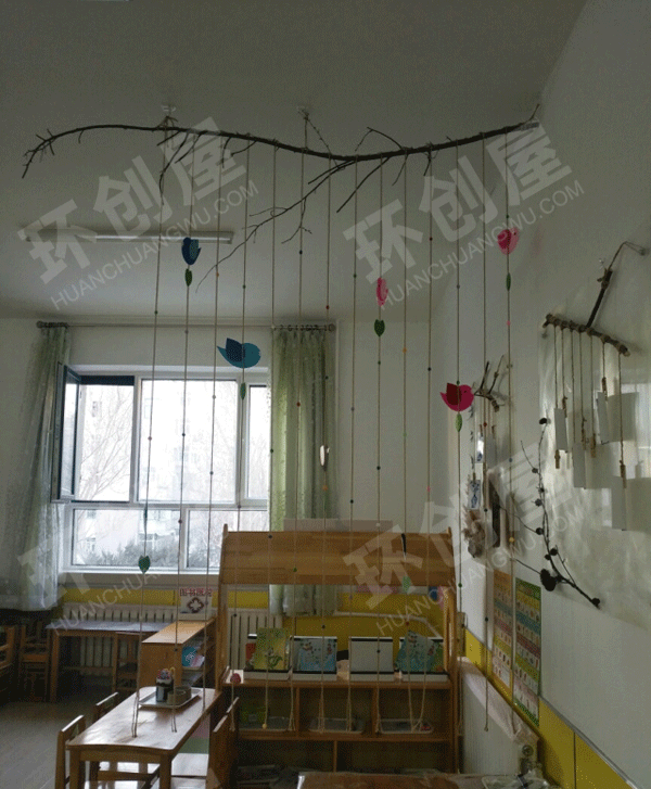 幼儿园树枝主题墙设计图片
