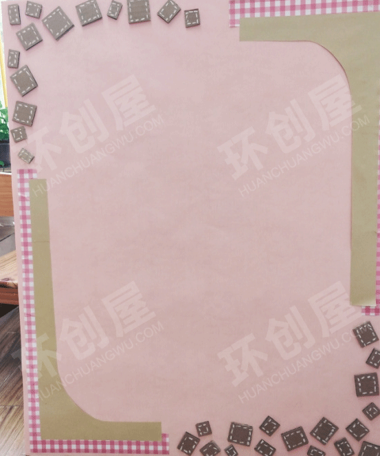 幼儿园墙面布置格子小清新风格图片