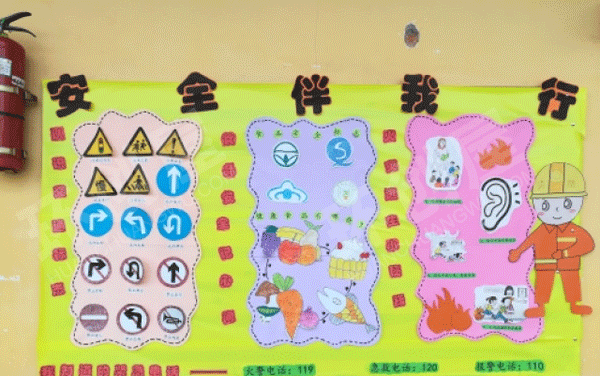幼儿园墙面布置安全主题墙图片