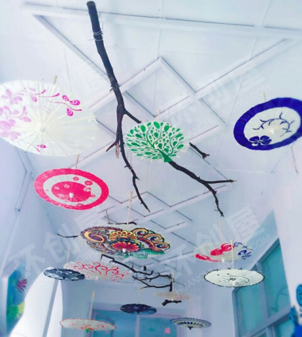 幼儿园雨伞环境布置吊饰图片