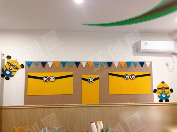 幼儿园小黄人环创家园联系栏图片