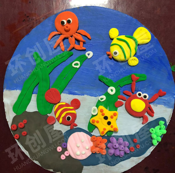 幼儿园轻粘土海洋作品图片