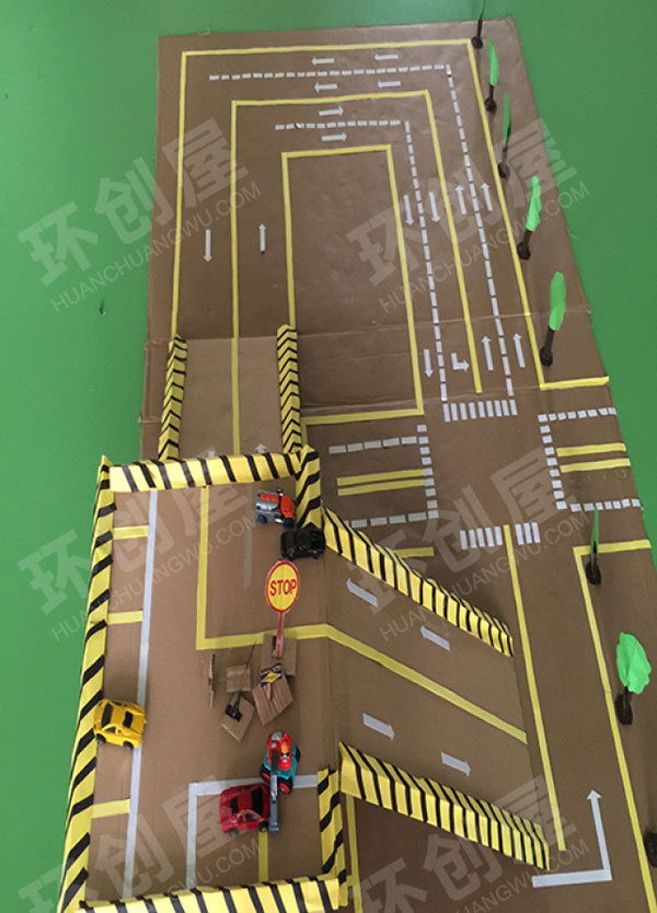 幼儿园建构区自制教玩具马路桥图片
