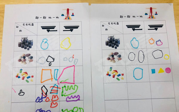 幼儿园科学区天平称秤图片
