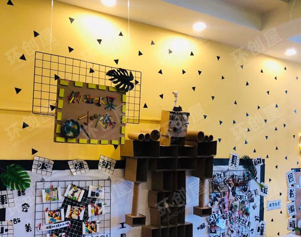 幼儿园工业机械风吊挂饰环创图片