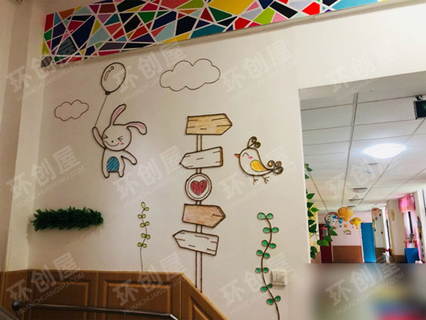 幼儿园走廊环创楼梯间图片