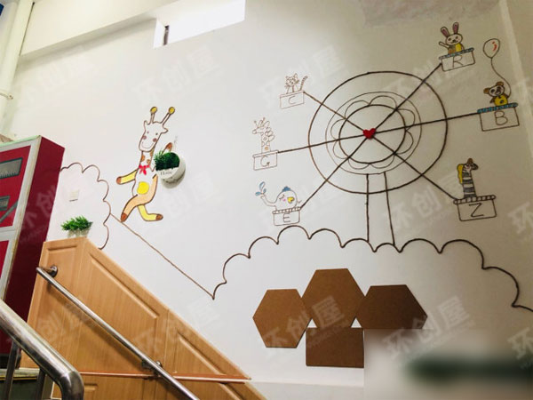 幼儿园走廊环创楼梯间图片