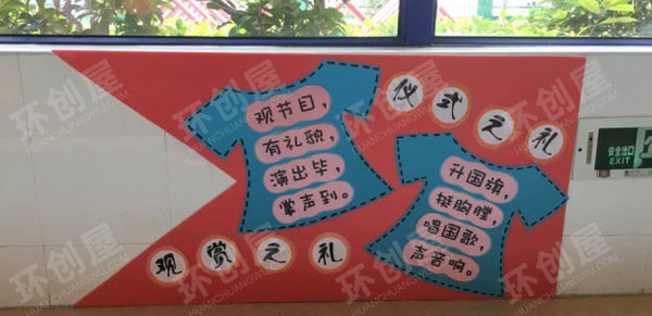 幼儿园文明礼仪伴我行走廊环创图片