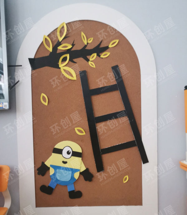 幼儿园小黄人主题门窗环创图片