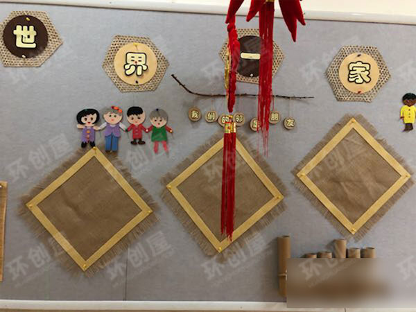 幼儿园原木色系家园联系栏图片