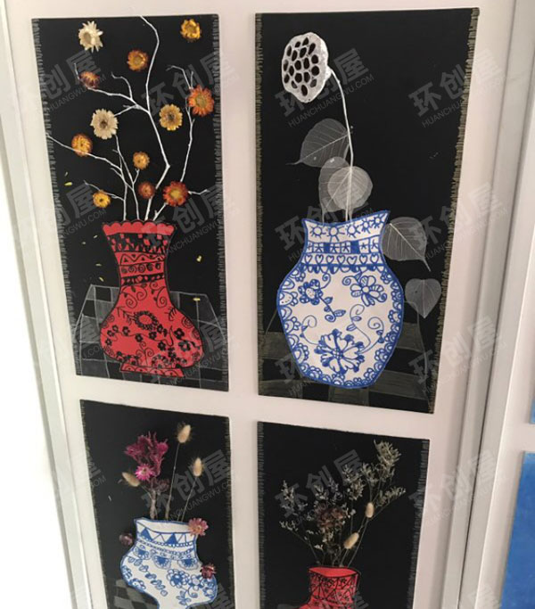 幼儿园木片作品墙图片