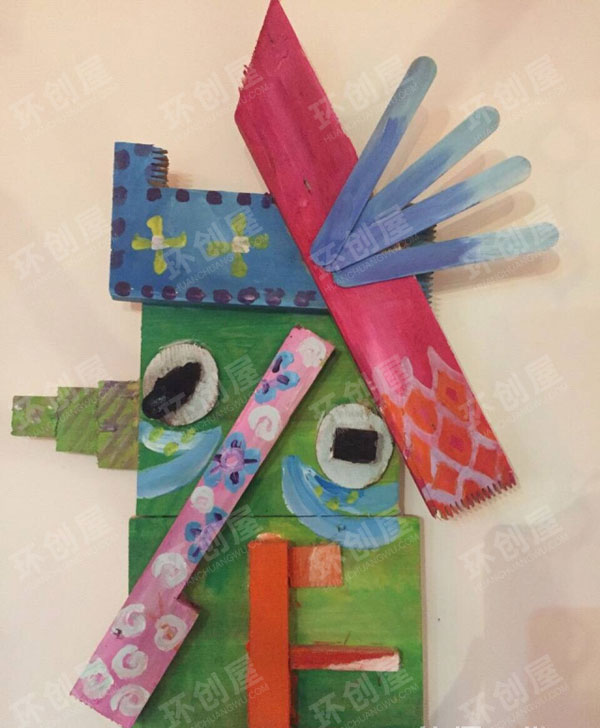 幼儿园废物利用雪糕棒作品展示图片