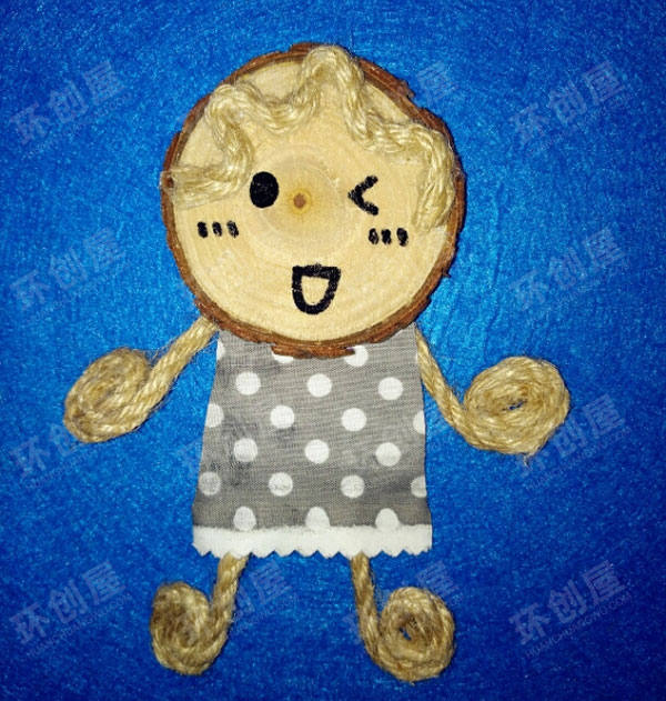 幼儿园木片娃娃作品展示图片