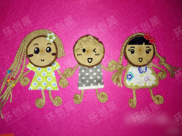 幼儿园木片娃娃作品展示图片