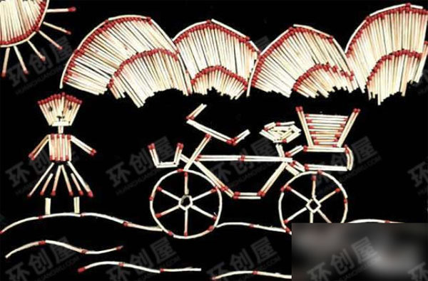 幼儿园手工火柴画作品展示图片